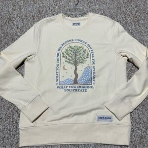 Life is Good Cream womens sweatshirt M